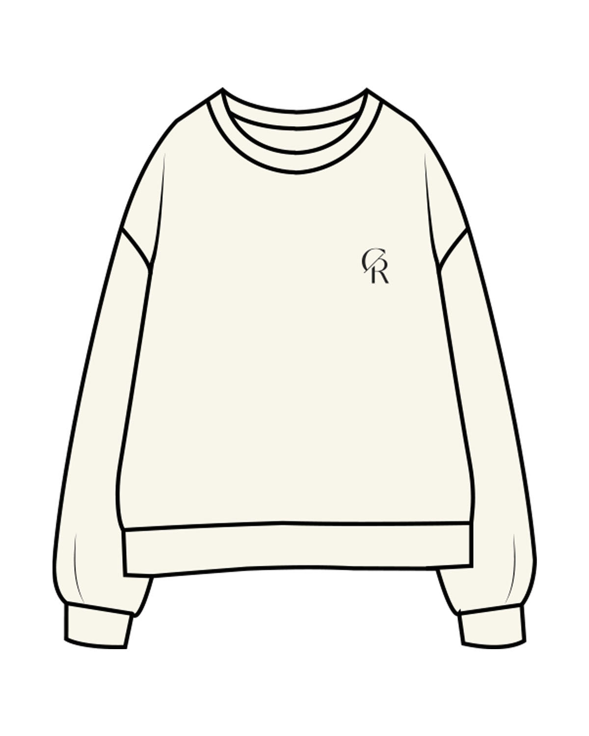 The Mens Classic Crewneck - Off White - Core Reform - Left Chest & Back Stacked - Printed - Charcoal