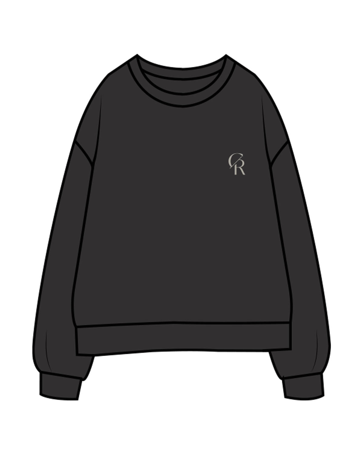 The Mens Classic Crewneck - Charcoal - Core Reform - Left Chest & Back Stacked - Printed - Sage