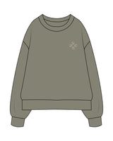 The Womens Heavyweight Crewneck - Eucalyptus - Core Reform - Left Chest - Embroidered - Off White