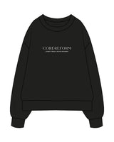 The Mens Heavyweight Crewneck - Black - Core Reform - Center Chest Stacked - Printed - White