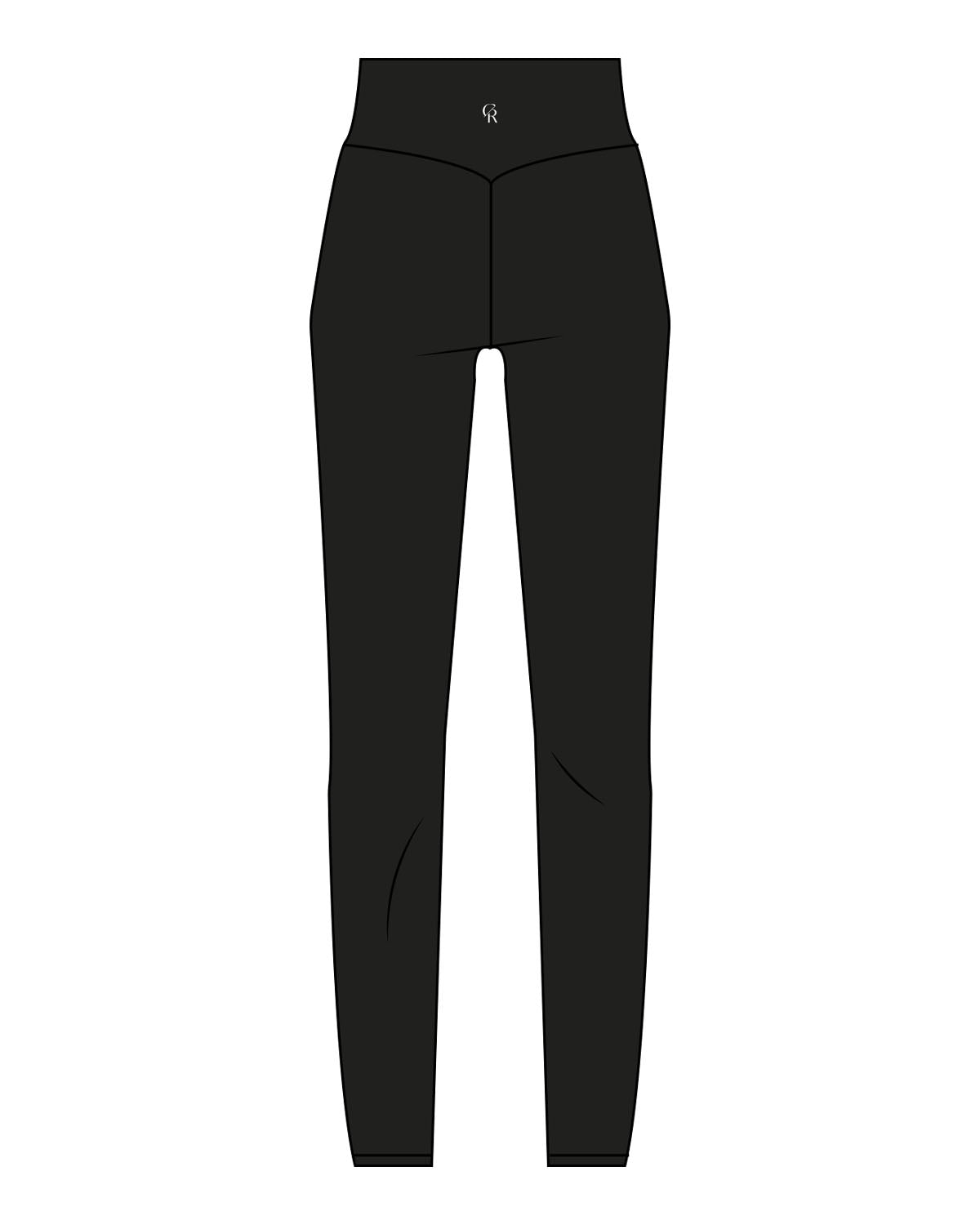 The Basic Legging - Black - Core Reform - Back Waistline - Printed - White