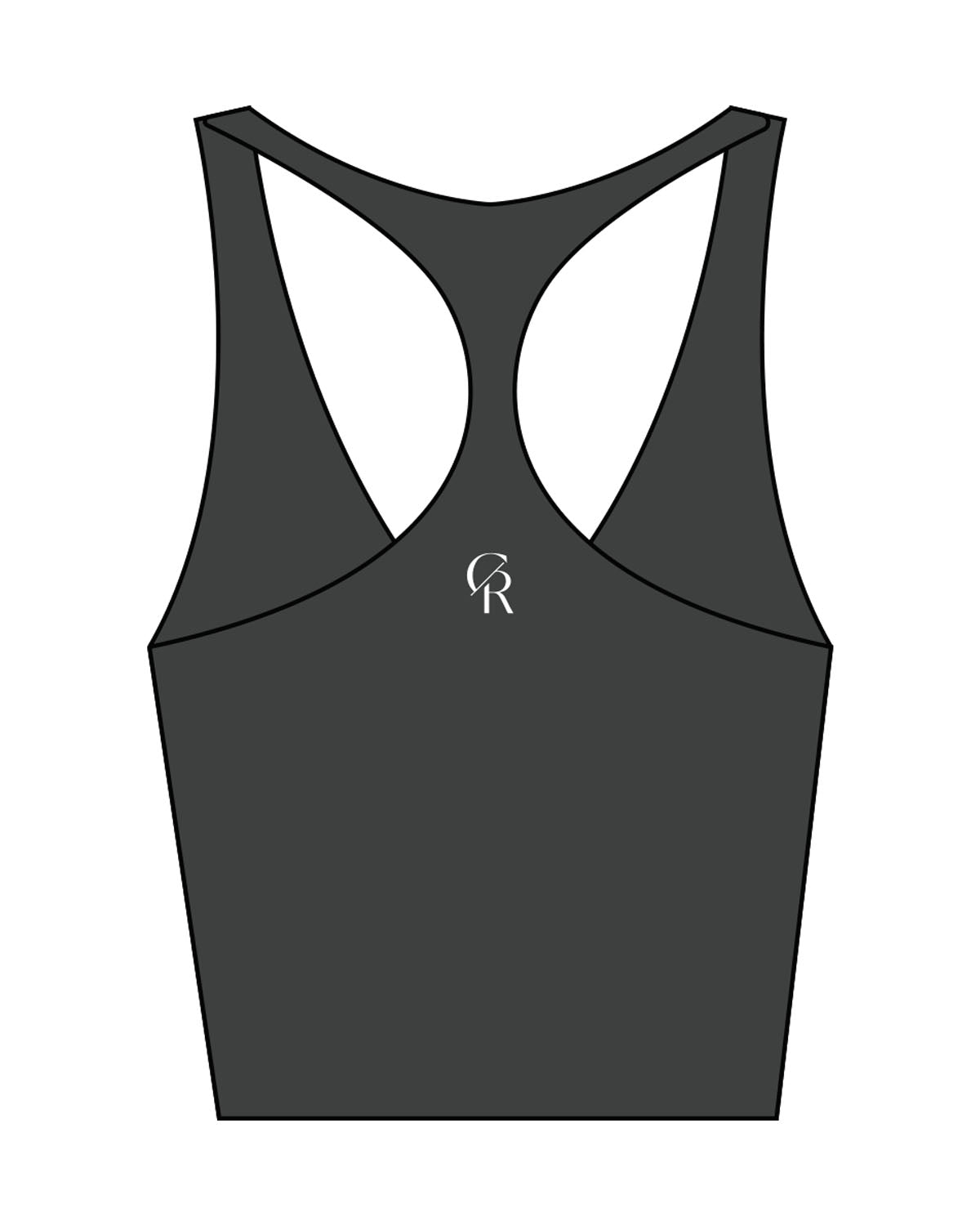 The Racer Tank - Pebble - Core Reform - Center Chest & Center Back - Printed - White