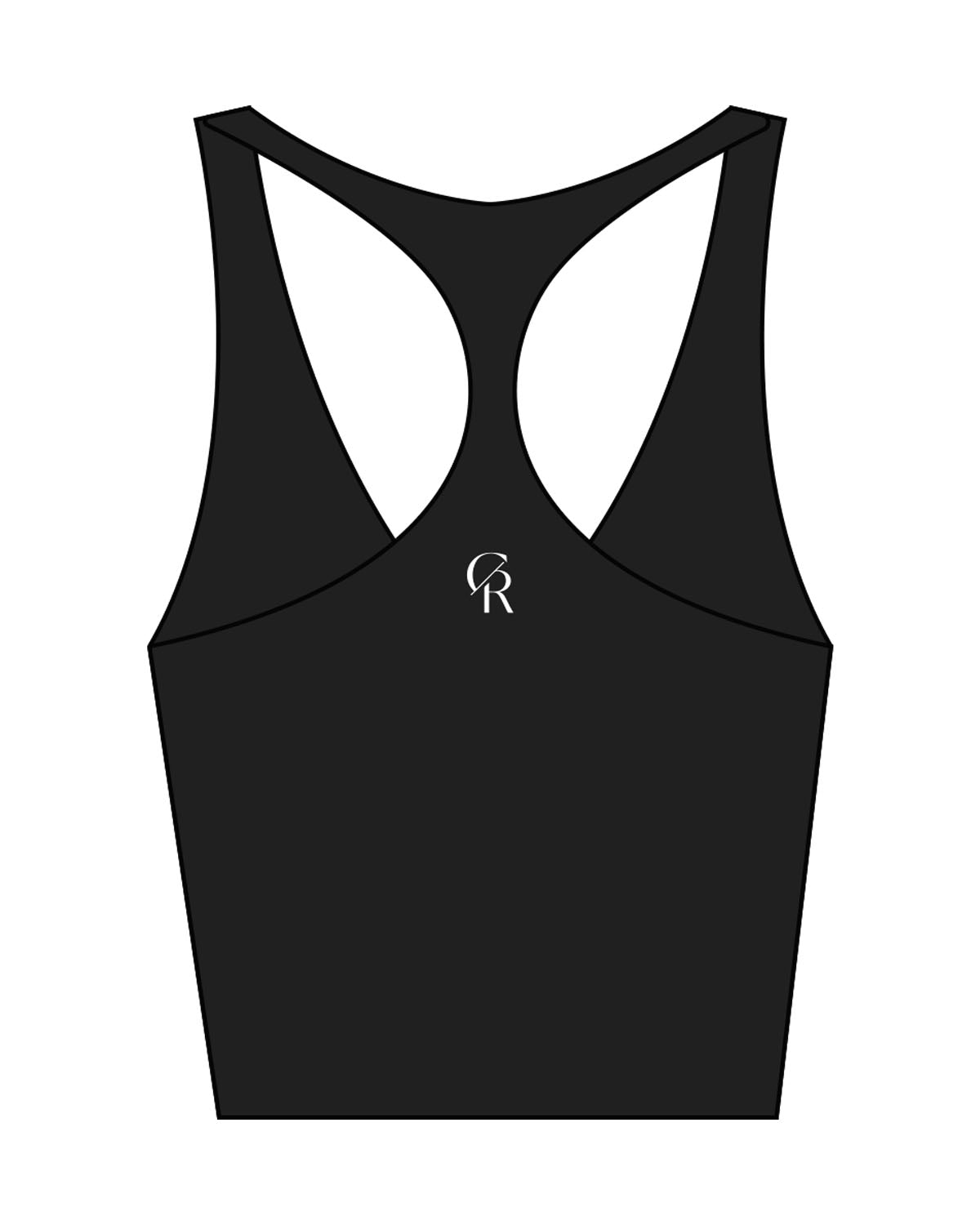 The Racer Tank - Black - Core Reform - Center Chest & Center Back - Printed - White