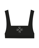 The Box Cut Bra - Black - Core Reform - Center Chest Icon & Center Back - Printed - White