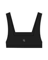 The Box Cut Bra - Black - Core Reform - Center Chest Icon & Center Back - Printed - White