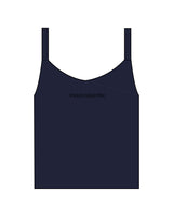 The Micro Rib Strappy Crop Tank - Navy - Evolve Collective - Center Chest - Printed - Black