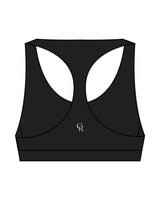 The Racer Bra - Black - Core Reform - Center Chest Text & Center Back - Printed - White