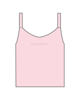 The Micro Rib Strappy Crop Tank - Pink - Evolve Collective - Center Chest - Printed - Tone on Tone