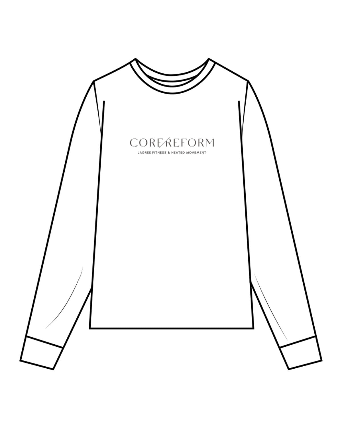 The Unisex Midweight Long Sleeve - White - Core Reform - Center Chest & Back Neckline - Printed - Pepper