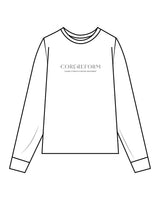 The Unisex Midweight Long Sleeve - White - Core Reform - Center Chest & Back Neckline - Printed - Pepper