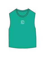 The Micro Rib Basic Crop Tank - Apple - Evolve Collective - Center Chest - Printed - White