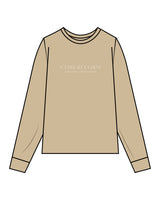 The Unisex Midweight Long Sleeve - Sandstone - Core Reform - Center Chest & Back Neckline - Printed - Khaki