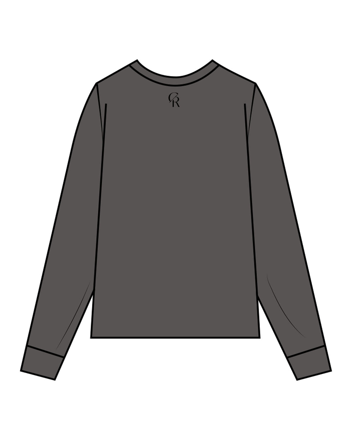 The Unisex Midweight Long Sleeve - Pepper - Core Reform - Center Chest & Back Neckline - Printed - Black