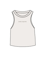 The Micro Rib Racer Crop - Natural - Evolve Collective - Center Chest - Printed - Brown