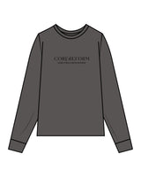 The Unisex Midweight Long Sleeve - Pepper - Core Reform - Center Chest & Back Neckline - Printed - Black