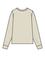 The Unisex Midweight Long Sleeve - Khaki - Core Reform - Center Chest & Back Neckline - Printed - White