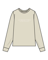 The Unisex Midweight Long Sleeve - Khaki - Core Reform - Center Chest & Back Neckline - Printed - White