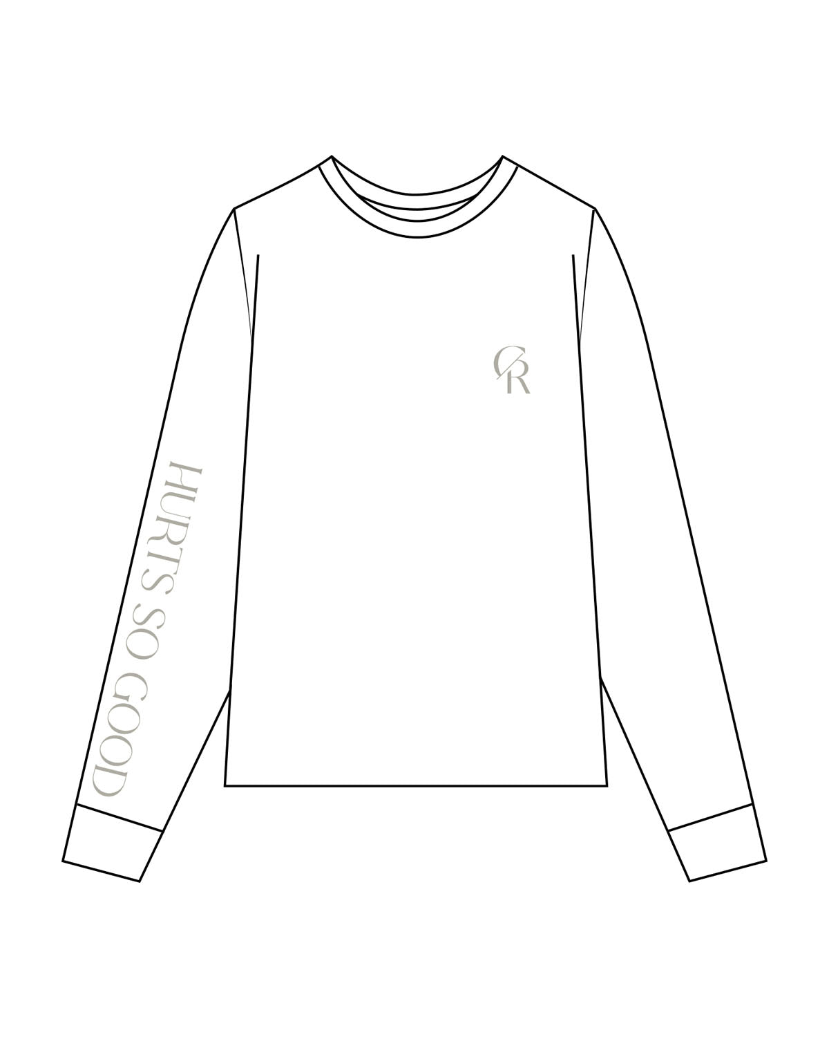 The Womens Oversized Long Sleeve - White - Core Reform - Left Chest & Right Sleeve - Printed - Sage