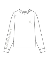 The Womens Oversized Long Sleeve - White - Core Reform - Left Chest & Right Sleeve - Printed - Sage