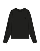 The Womens Oversized Long Sleeve - Black - Core Reform - Left Chest & Right Sleeve - Printed - Tone on Tone