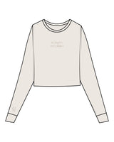 The Micro Rib Crop Long Sleeve - Natural - Core Reform - Center Chest & Right Wrist - Printed - Tone on Tone