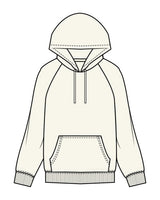 The Womens Heavyweight Hoodie - Off White - Core Reform - Front Pocket - Embroidered - Tone on Tone