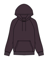The Womens Heavyweight Hoodie - Plum - Core Reform - Front Pocket - Embroidered - Tone on Tone
