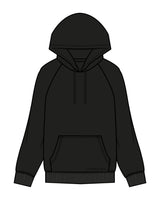 The Womens Heavyweight Hoodie - Black - Core Reform - Front Pocket - Embroidered - Tone on Tone