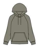 The Womens Heavyweight Hoodie - Eucalyptus - Core Reform - Front Pocket - Embroidered - Tone on Tone