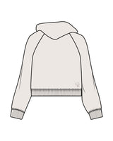 The Womens Crop Hoodie - Bone - Core Reform - Center Chest & Back Lower Left Corner - Printed - Tone on Tone