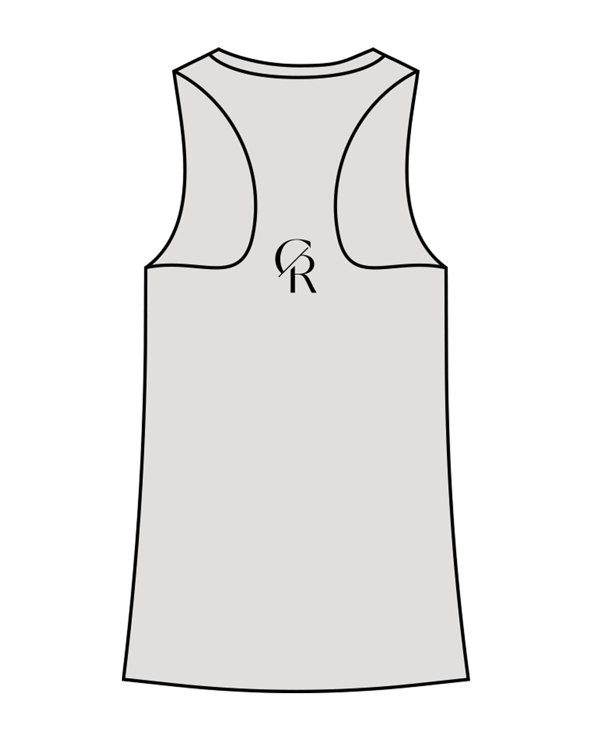 The Womens Full Length Tank - Light Gray - Core Reform - Left Chest & Center Back - Printed - Black