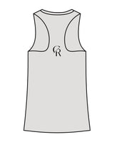 The Womens Full Length Tank - Light Gray - Core Reform - Left Chest & Center Back - Printed - Black