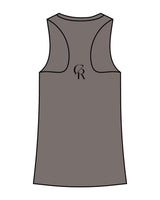 The Womens Full Length Tank - Charcoal - Core Reform - Left Chest & Center Back - Printed - Black