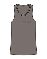 The Womens Full Length Tank - Charcoal - Core Reform - Left Chest & Center Back - Printed - Black