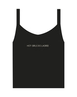 The Micro Rib Strappy Crop Tank - Black - Core Reform - Center Chest & Back Neckline - Printed - Khaki