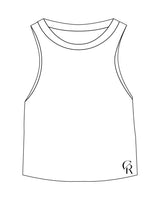 The Micro Rib Racer Crop - White - Core Reform - Lower Left Corner - Printed - Black