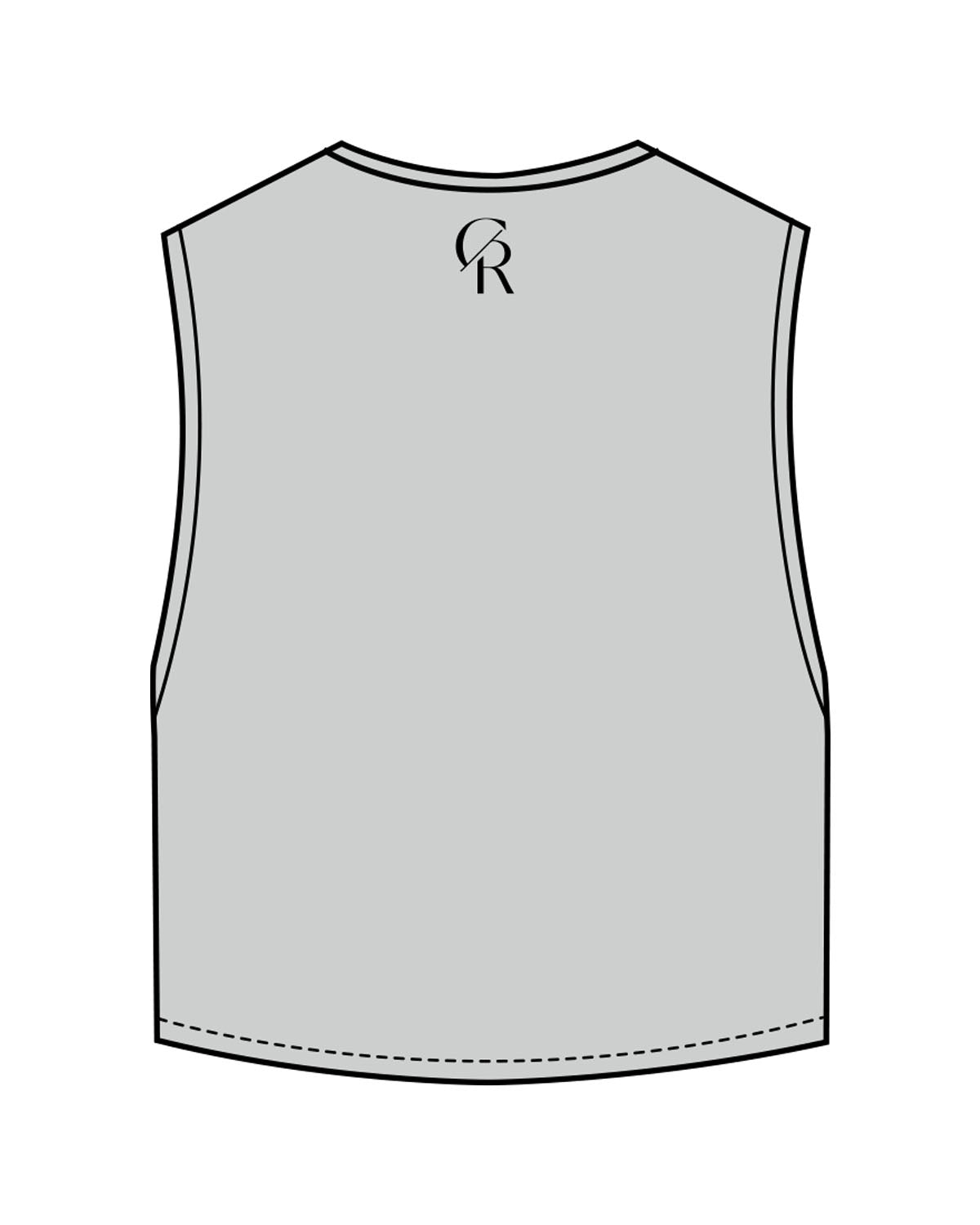 The Crop Muscle Tank - Storm - Core Reform - Center Chest & Back Neckline - Printed - Black