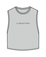 The Crop Muscle Tank - Storm - Core Reform - Center Chest & Back Neckline - Printed - Black