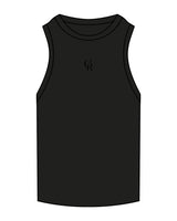 The Ribbed Full Length Tank - Black - Core Reform - Center Chest - Embroidered - Tone on Tone