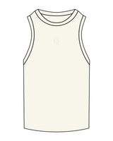 The Ribbed Full Length Tank - Off White - Core Reform - Center Chest - Embroidered - Tone on Tone