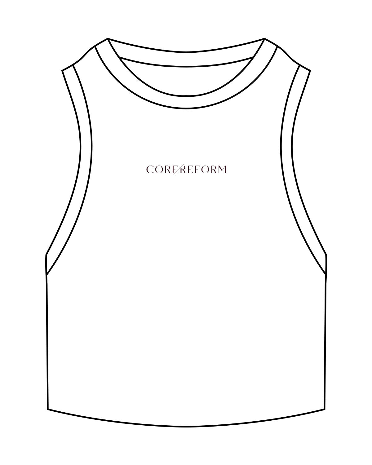 The Ribbed Crop Tank - White - Core Reform - Center Chest - Embroidered - Iron