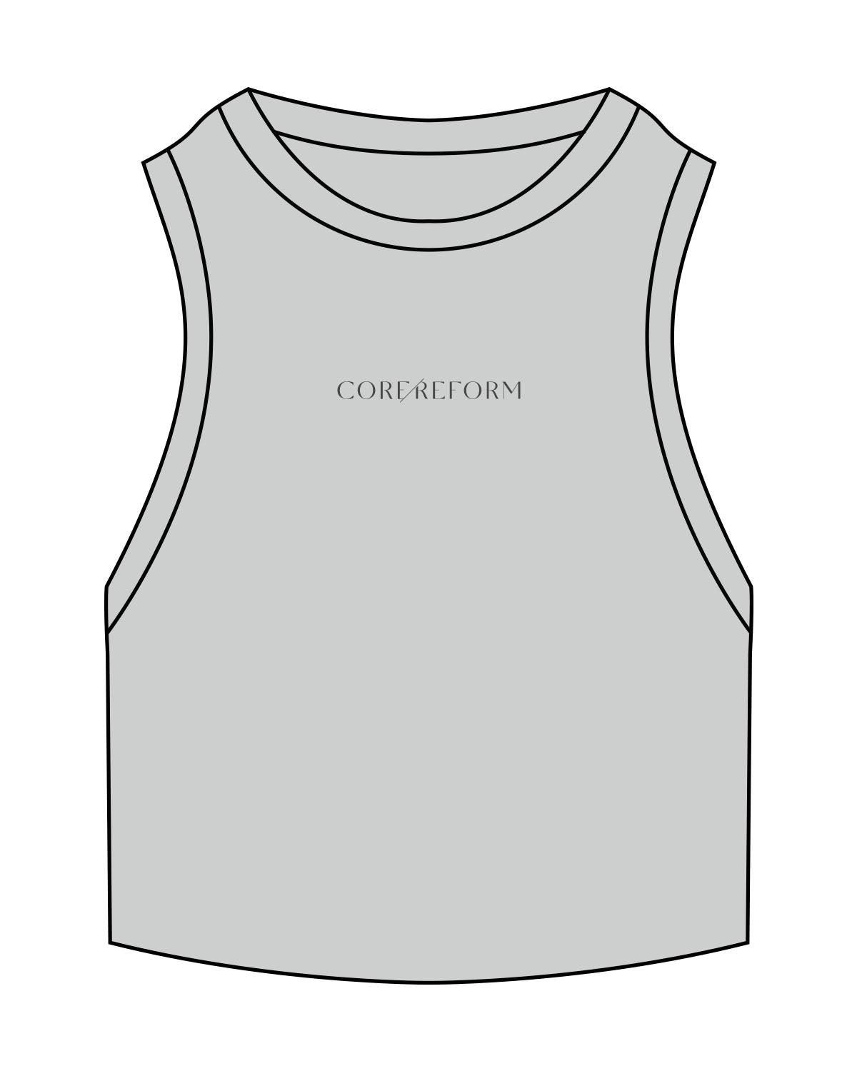 The Ribbed Crop Tank - Storm - Core Reform - Center Chest - Embroidered - Iron