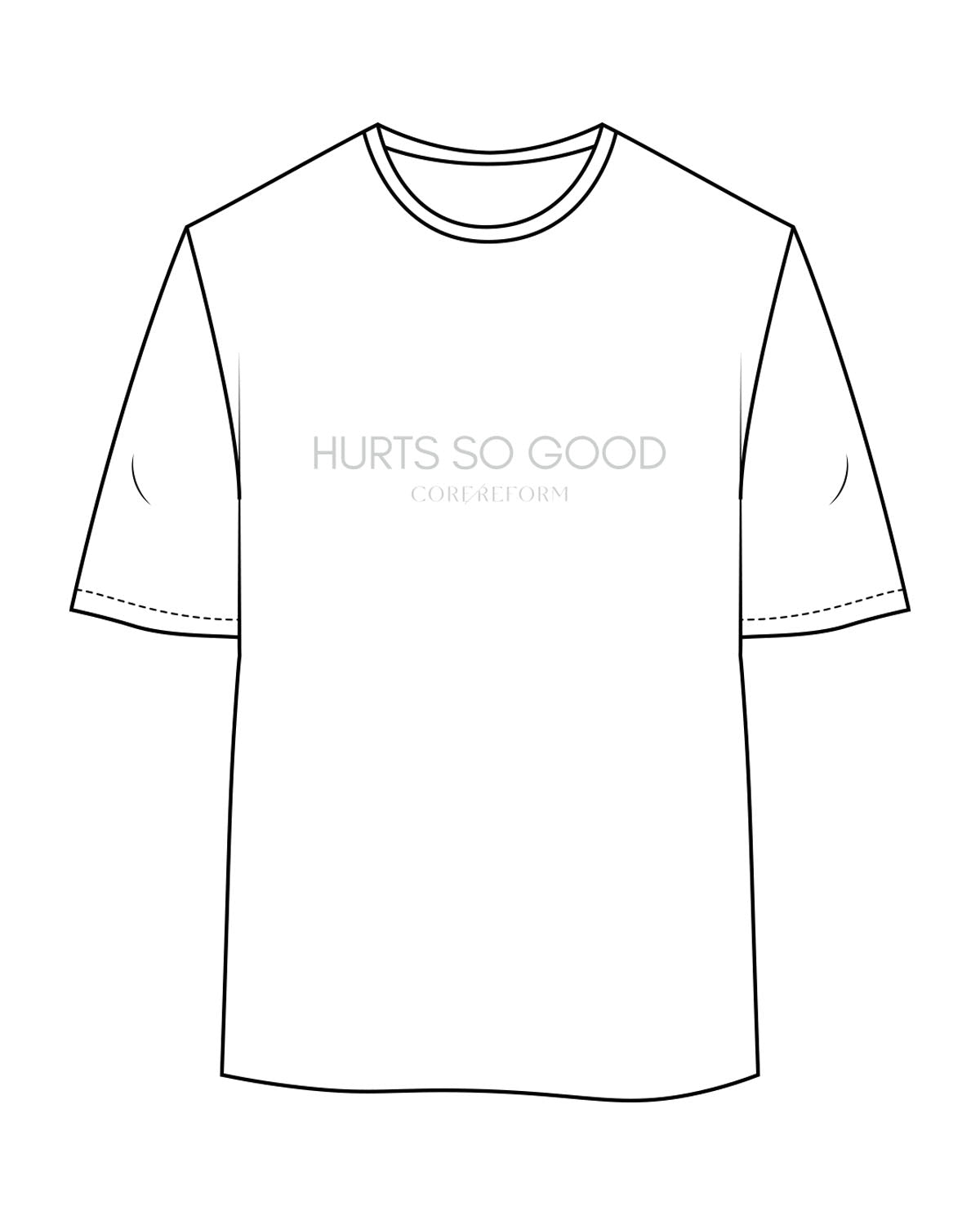 The Womens Oversized Tee - White - Core Reform - Center Chest Stacked - Printed - Storm