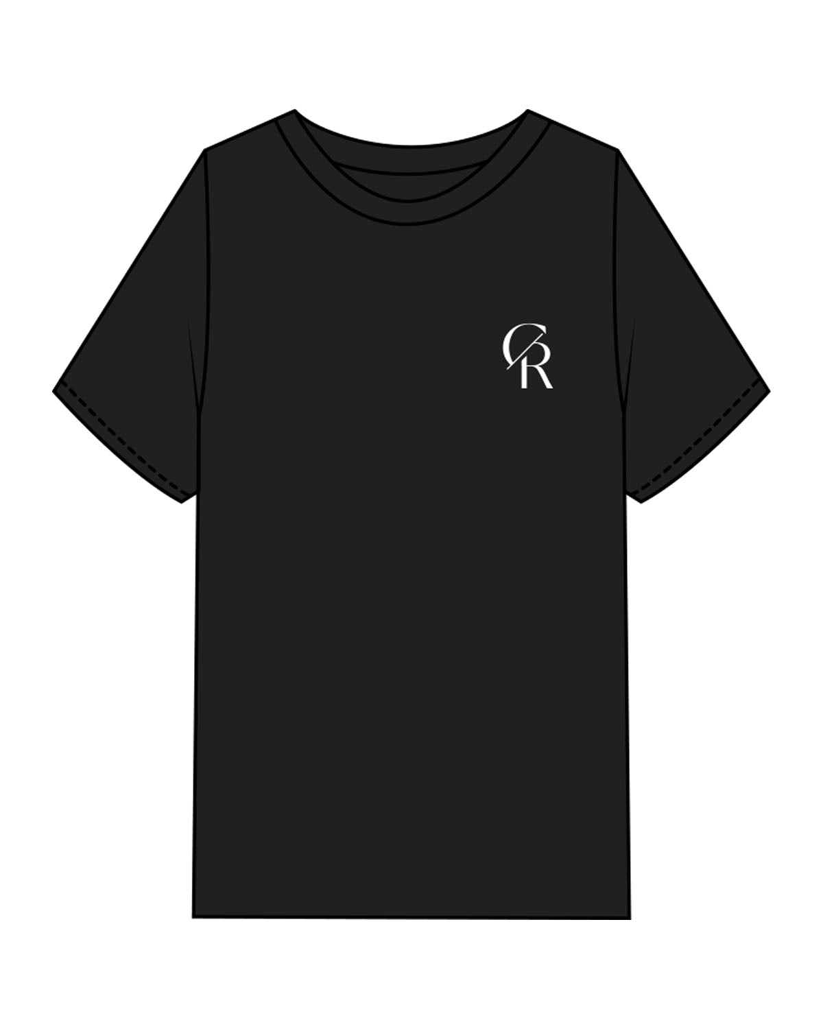 The Womens Heavyweight Tee - Black - Core Reform - Left Chest - Printed - White