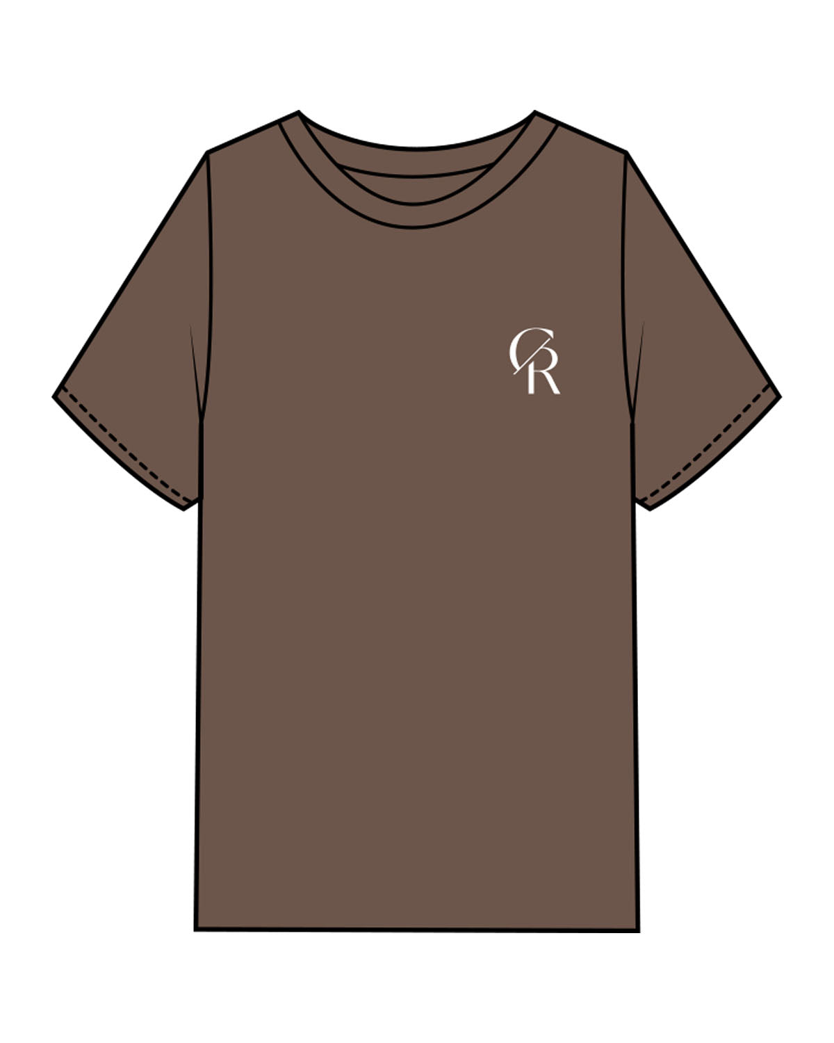 The Mens Heavyweight Tee - Washed Walnut - Core Reform - Left Chest - Printed - White