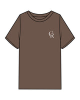 The Mens Heavyweight Tee - Washed Walnut - Core Reform - Left Chest - Printed - White