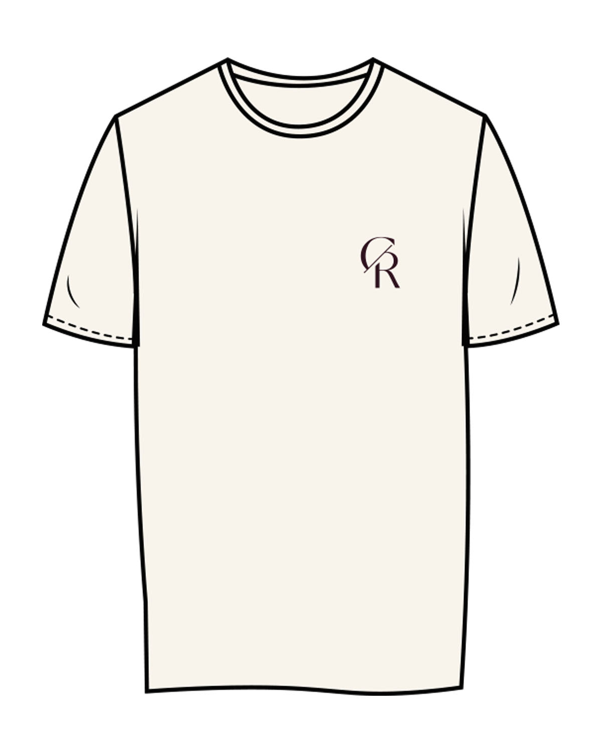 The Womens Tee - Off White - Core Reform - Left Chest & Back Stacked - Printed - Eggplant