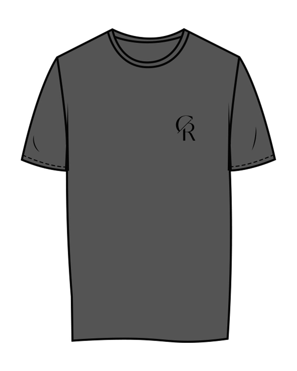 The Womens Tee - Charcoal - Core Reform - Left Chest & Back Stacked - Printed - Black