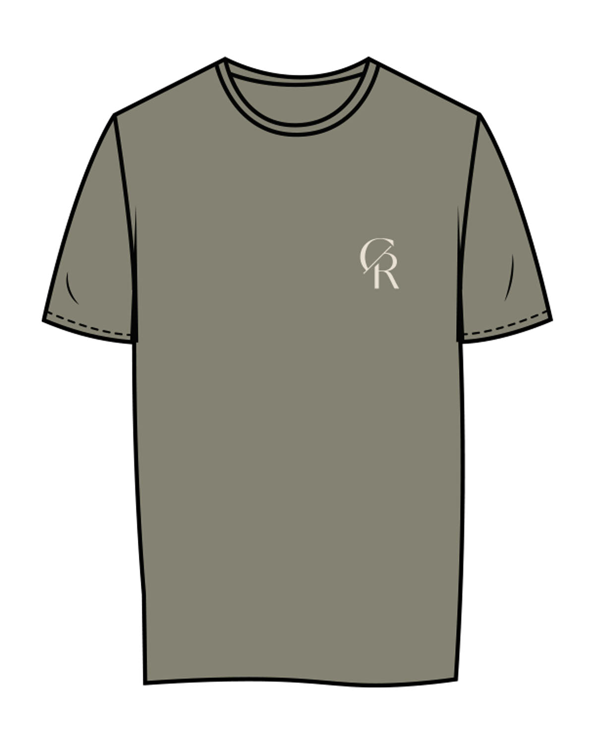 The Womens Tee - Eucalyptus - Core Reform - Left Chest & Back Stacked - Printed - Khaki