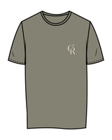 The Womens Tee - Eucalyptus - Core Reform - Left Chest & Back Stacked - Printed - Khaki